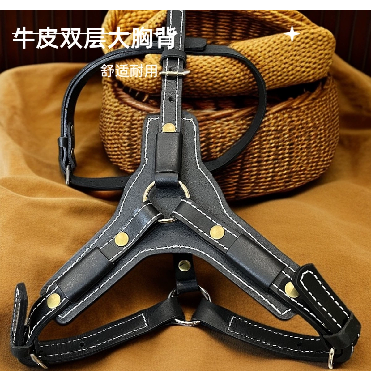 Взрывозащищенный двуслойный поводок для большой собаки, восточно-немецкой овчарки, из воловьей кожи