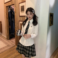 东京岁时记JK衬衫白色制服长袖收腰学院风修身上衣通勤衬衣月华高