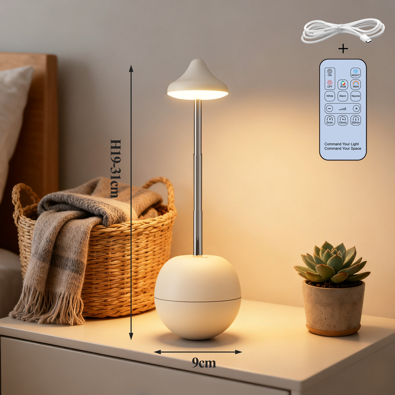 New Cross-border Rechargeable Night Light For Bedroom Lighting, Creative Decorative Remote-controlled Bedside Ambiance_voghion.com