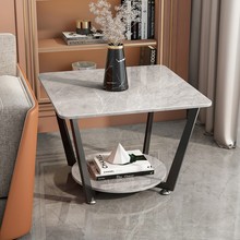 岩板沙发边几轻奢意式茶台客厅简约现代创意茶几角几阳台小圆桌
