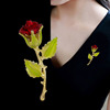 High-end elegant plant lamp, fashionable brooch, metal enamel, pin, clothing, accessory, Korean style, flowered