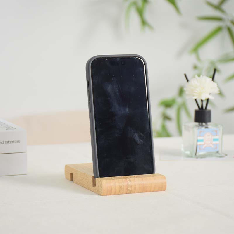 Simple Solid Wood Mobile Phone Bracket Lazy Bamboo Flat Frame Flat Folding Bracket Mobile Phone Holder Printable Logo