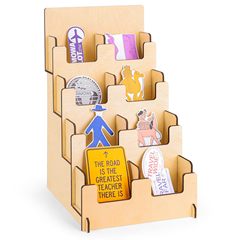 クロスボーダー創意木製展示棚デスクトップ収納棚収納棚木製はがきブックマーク化粧品置物棚