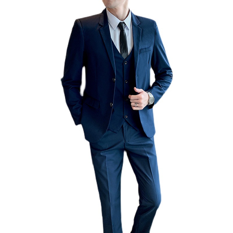 Traje traje de los hombres traje de tres piezas estilo coreano slim fit traje pequeño profesional vestido formal mejor hombre ropa novio vestido de novia