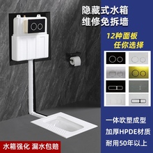 3Y隐藏式冲水箱嵌入式蹲坑暗藏隐形蹲便器大便器入墙式暗藏