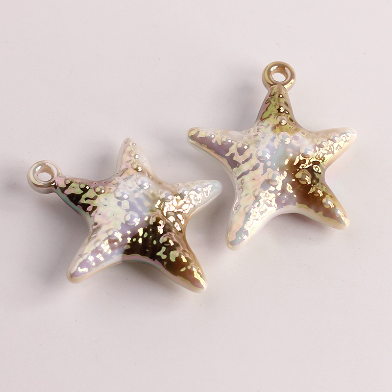 Polished Finish 1 Piece Acrylic Starfish Polished Pendant Charms