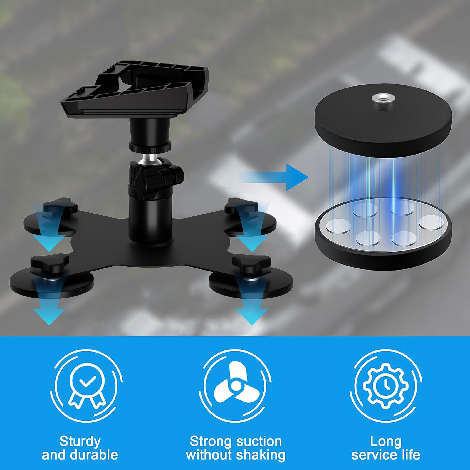 Amazon's Best-Selling In-Stock Mini Stand Kit Base Magnetic Car Roof Accessory No-Drill Universal Suction Cup Stand