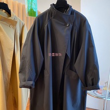 厂家直销立领2025春季大码女装休闲宽松中长款小个子风衣外套