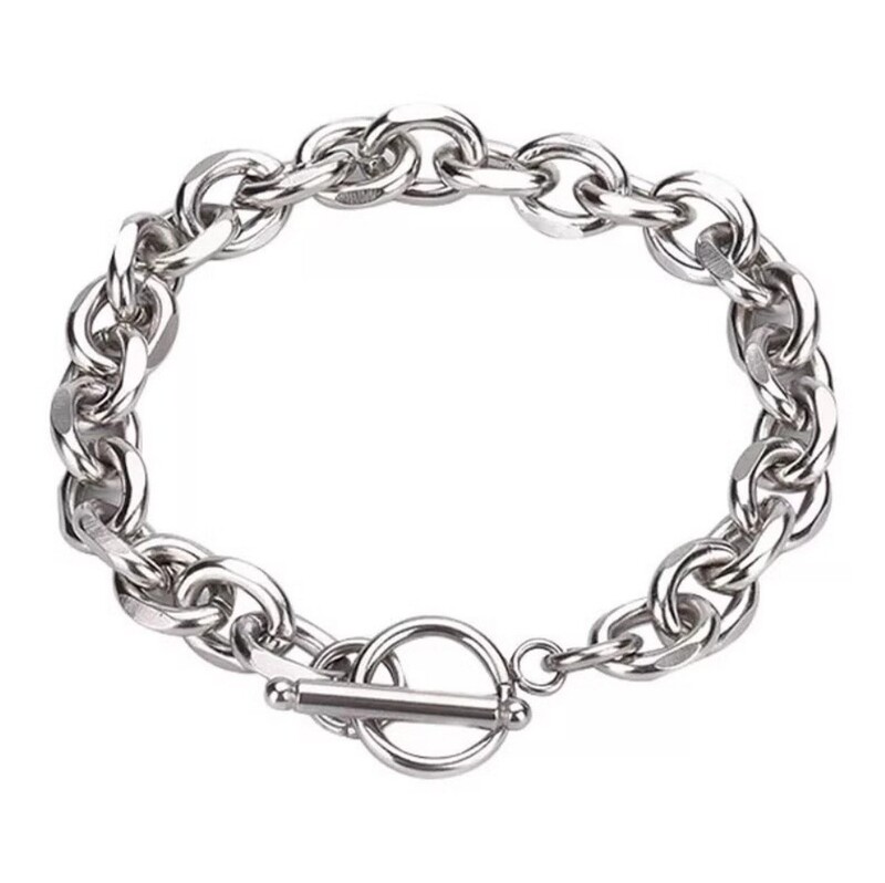 Ot Buckle O-Shaped Cross Chain Interlocking Cuban Chain Large O-Shaped Chain One-Word Buckle Men's and Women's Bracelets
