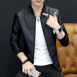 Men's Leather Jacket 2025 Autum New Versatile Youth Handsome Pu Leather Jacket Korean Style Slim Motorcycle Leather Jacket