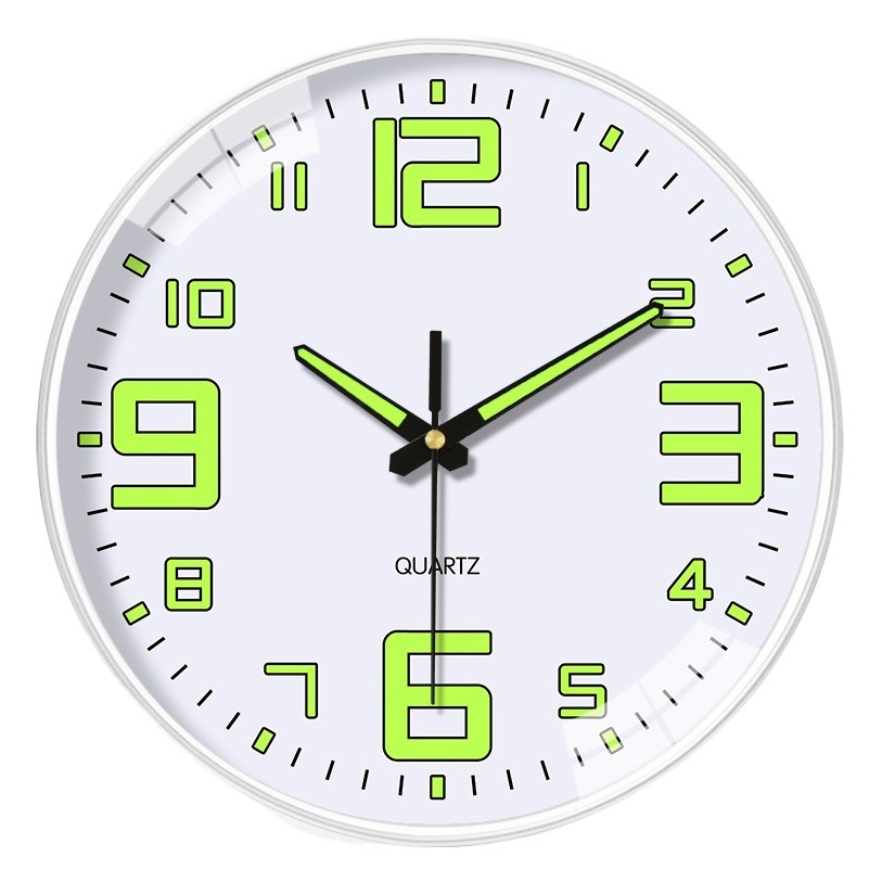 12 pulgadas 30cm luminoso simple reloj de pared hogar salón dormitorio decorativo reloj mudo Reloj de pared al por mayor