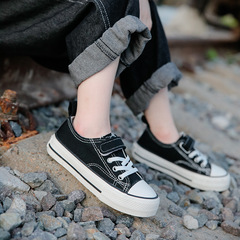 2024 New Children's Shoes Low-top Children's Canvas Shoes Solid Color Velcro Anti-Slip Spring and Autumn Style Kids Manufacturer Wholesale