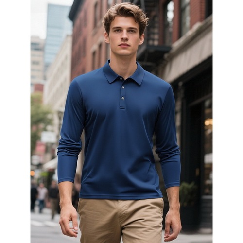 Wholesale Autumn Fashion Sporty Casual Long-Sleeve POLO Shirts for Men Loose Qing European Size Sweatshirts for Men Breathable