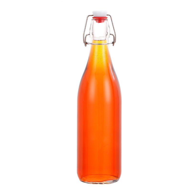 Amazon ベストセラー透明ロック酵素ボトルジュース飲料ボトルワイン自家製果実酒ボトルバックル付きガラスボトル|undefined