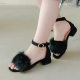 Girl's Shoes High Heel Sandals Summer New Phoenix Feather Girl's Bow Soft Bottom Open Toe Princess Shoes Large Children's Shoes