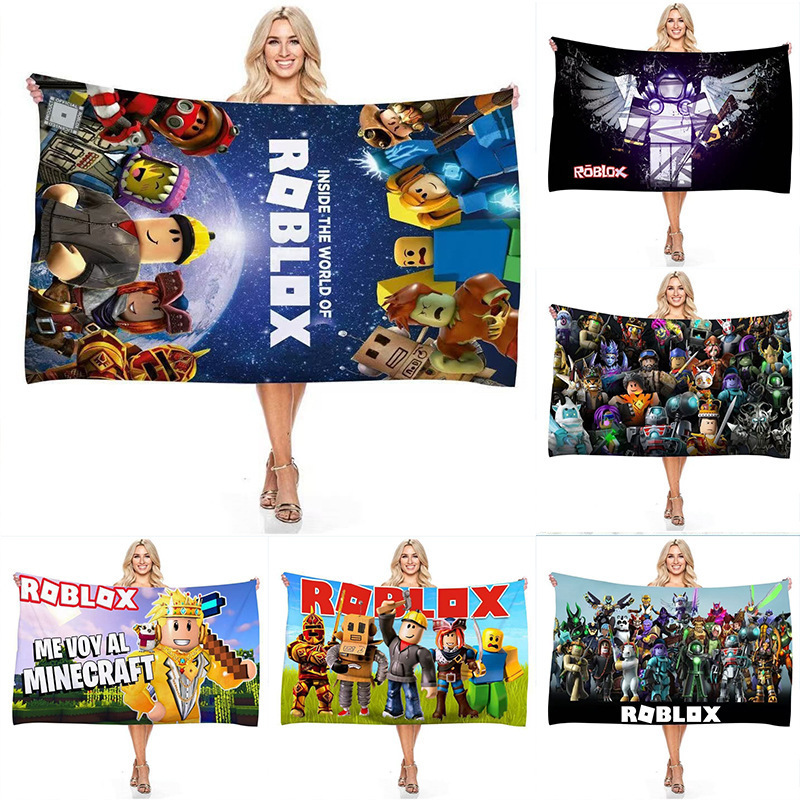Popular foreign trade product: Roblox series ultra-fine fiber beach towel, digitally printed children's bath towel, double-sided velvet quick-dry towel