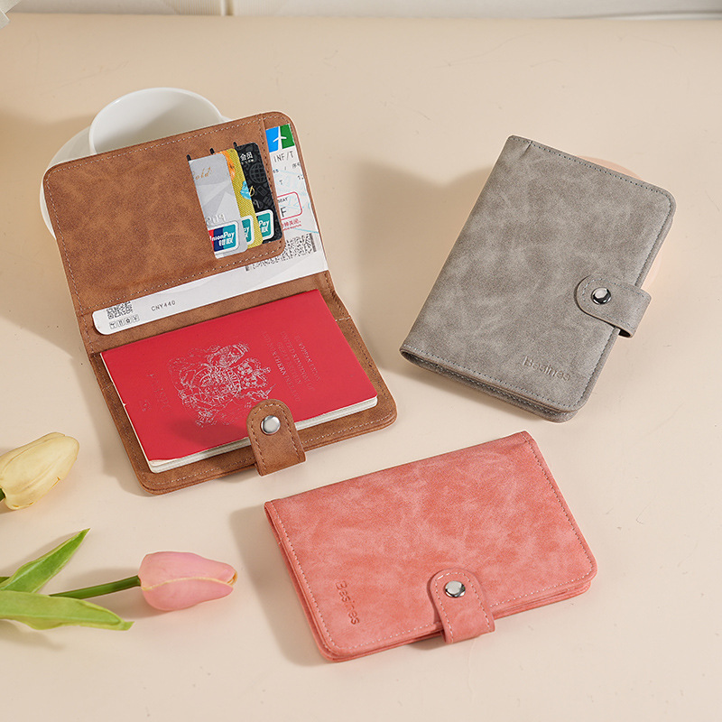 Bolsa de tarjetas de identificación antirrobo cepillo de pasaporte abrazadera de boletos de avión cremallera multifuncional de viaje al extranjero bolsa de pasaporte cartera