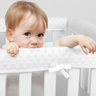 Baby Anti-Bite and Anti-Collision Fence Buffer Anti-Bump Soft Bag Bed Surround Crib Beanie Velvet Edge Guardrail