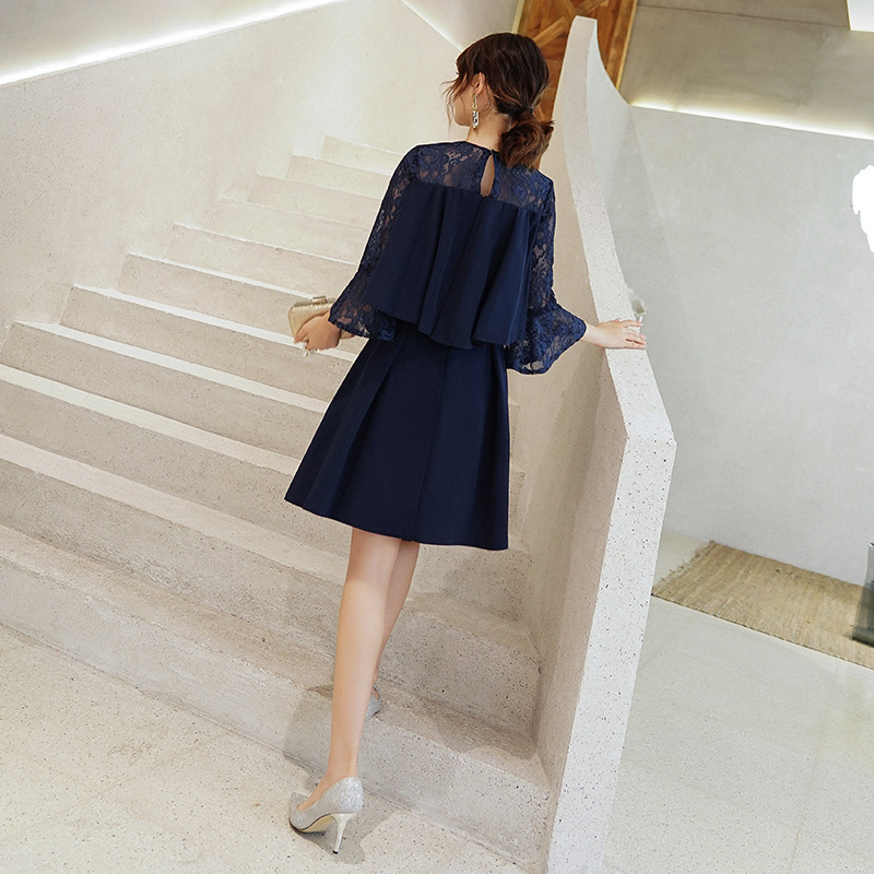 Vestido de noche elegante negro para mujer, estilo nuevo de verano 2026, elegante y adelgazante, aura reginal para banquetes.