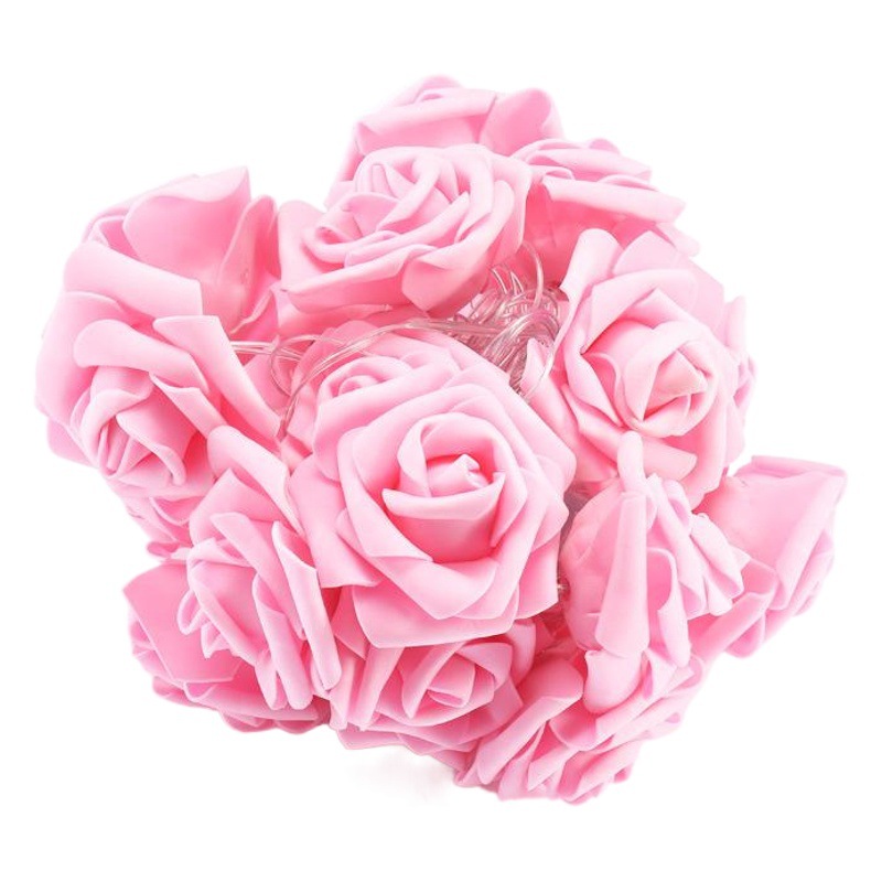 LED Rosa pequeña luz intermitente luz de la secuencia de luz dormitorio flor decorativa luz de la batería fiesta sala de bodas confesión romántica Cadena de luz