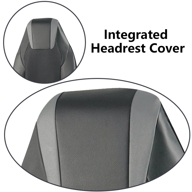 Aicheda's New Car Seat Cover Jacquard Fabric Black Gray Pvc Hooded One-Piece Three-Dimensional Stylish Design