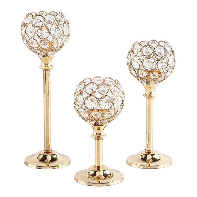 Estilo Europeo mini candelabro de cristal de metal creativo decoración de la boda Hotel Casa cena con velas accesorios Decoración