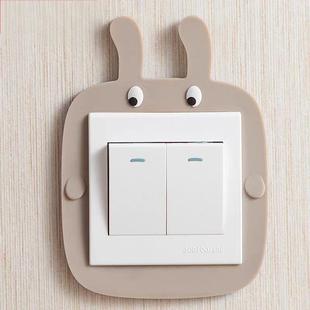Silicone Switch Sticker Wall Sticker Protective Cover Modern Simple Light Double Switch 3D Home Decoration Nordic Border Cover
