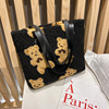 Shoulder bag, trend capacious fashionable one-shoulder bag, cute cosmetic bag, with little bears