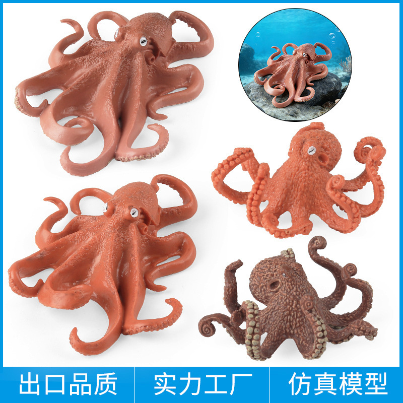 Cross-Border Children's Cognitive Simulation Animal Model Aquarium Toy Creature Squid Octopus Cuttlefish Octopus Figurine Cross-Border Children's Cognitive Simulation Animal Model Aquarium Toy Creature Squid Octopus Cuttlefish Octopus Figurine