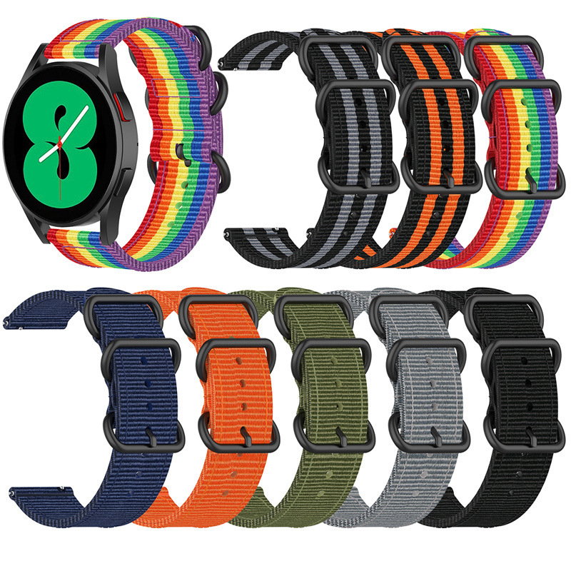 Suitable for Samsung Galaxy Watch7 Watch Three-Button Canvas Wristband Watch6 Classic Nylon Strap