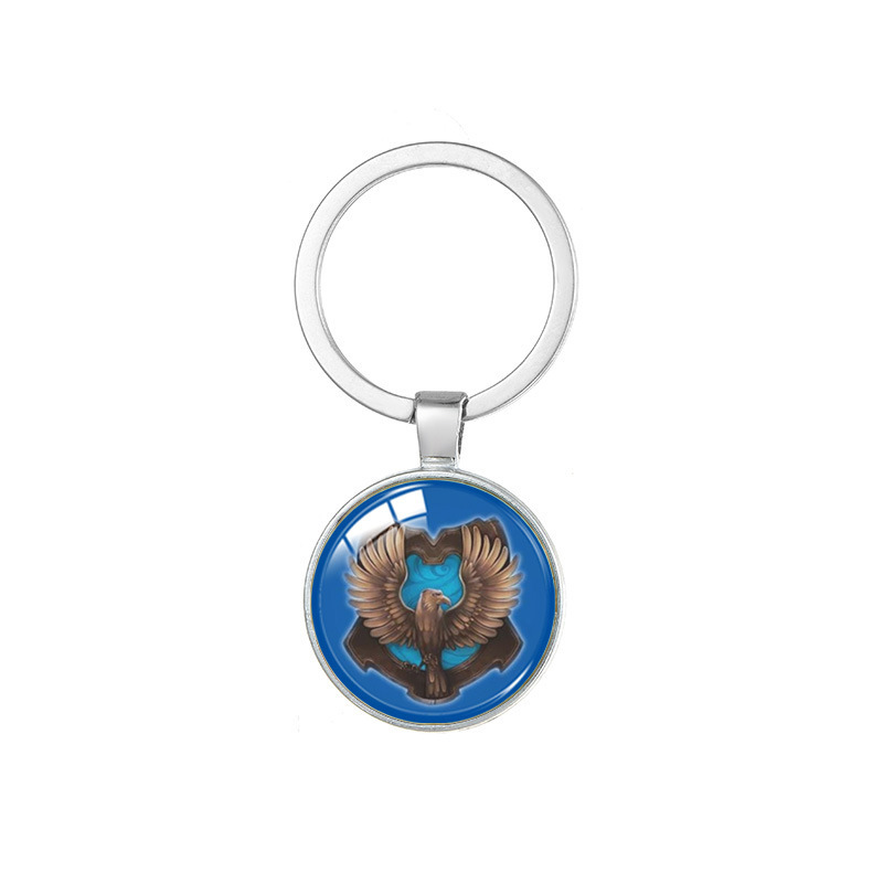 Cross-Border New Product Accessories Harry Potter Hogwarts School of Witchcraft and Wizardry Badge Time Gemstone Silver Necklace Pendant
