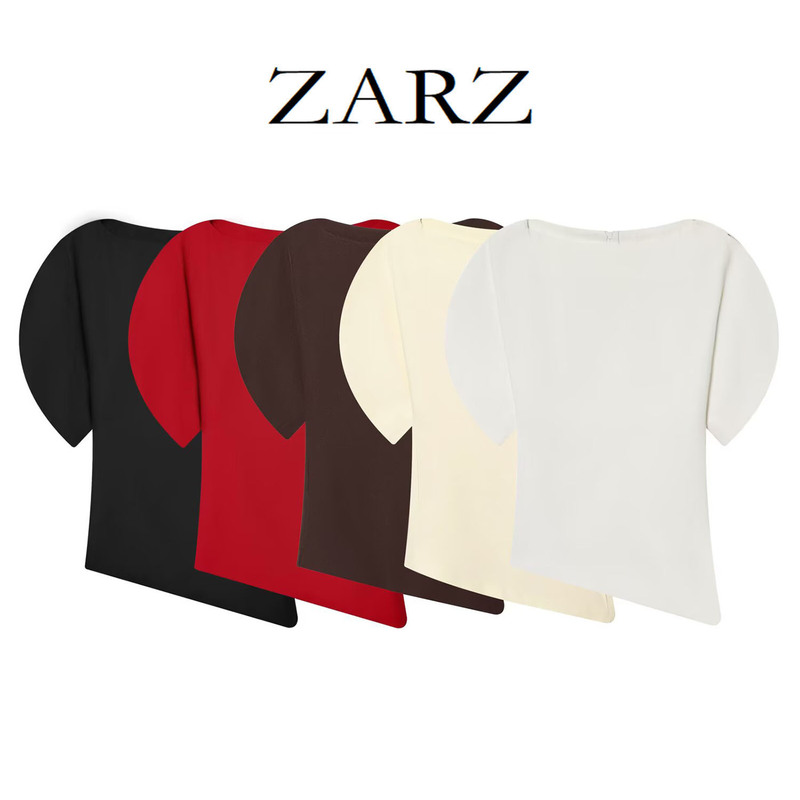 Zarz Homemade European and American Style New Women's Clothing Fashionable Round Neck Puff Sleeve Top 9505198 Zarz Homemade European and American Style New Women's Clothing Fashionable Round Neck Puff Sleeve Top 9505198