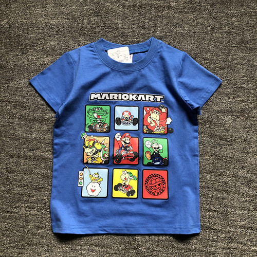 Daily single foreign trade cartoon animation kindergarten primary school student summer new style children's clothing short-sleeved T-shirt shirt program activity suit 