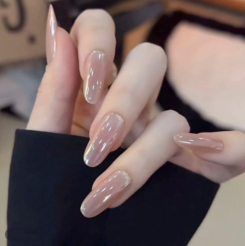 【Yingyu】Purely Handmade Wearable Nails in Aurora Nude Pink with Light-Reflecting Cat Eye Effect, High-End Handmade Nail Pieces 【Yingyu】Purely Handmade Wearable Nails in Aurora Nude Pink with Light-Reflecting Cat Eye Effect, High-End Handmade Nail Pieces