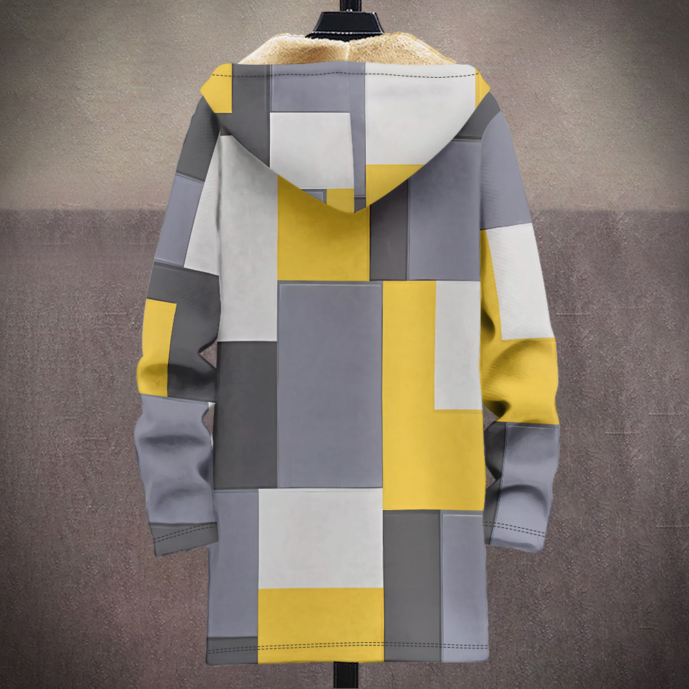 Multi pattern autumn and winter cotton jacket with French velvet 3D printing hooded cardigan zipper pocket thickened_voghion.com