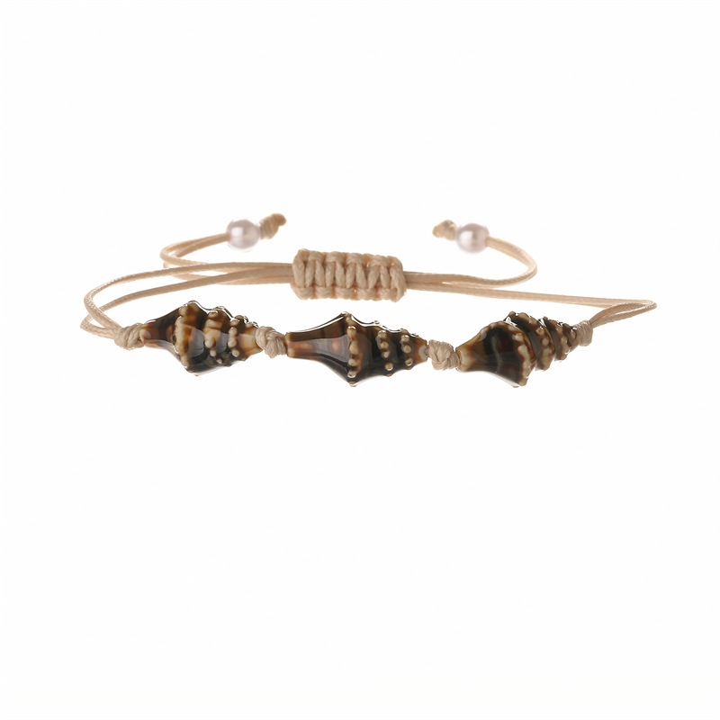 Pulsera de cerámica de caracola pequeña de color europeo y americano transfronterizo, accesorios para niñas frescos y versátiles, pulseras con cuentas, stock de fabricantes
