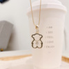 Black cute summer chain for key bag , universal necklace, simple and elegant design, with little bears