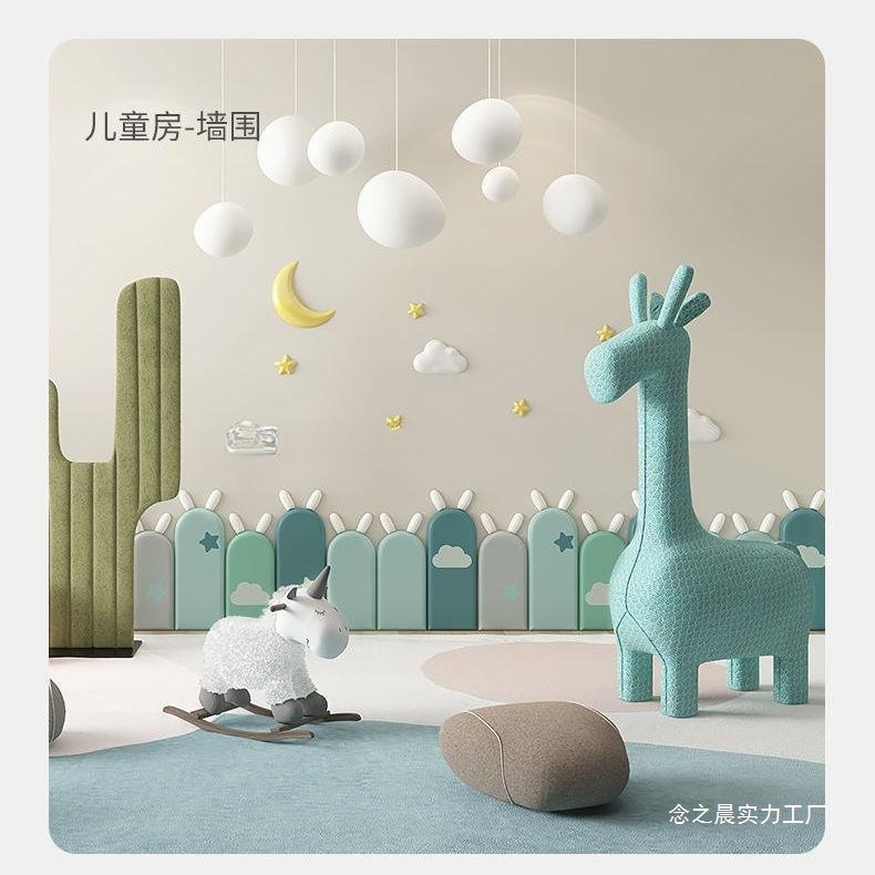 Factory Direct Sales Cartoon Children's Room Soft Wall Stickers Tatami Anti-Collision Wall Surround Self-Adhesive Soft Bedside Board Kindergarten