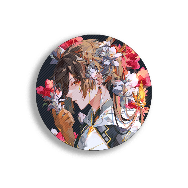 58mm Game Genshin Impact Brooch Pins Anime Badge Cosplay Yae Miko Xiao Zhongli Accessories For Clothes Backpack Decoration Gift