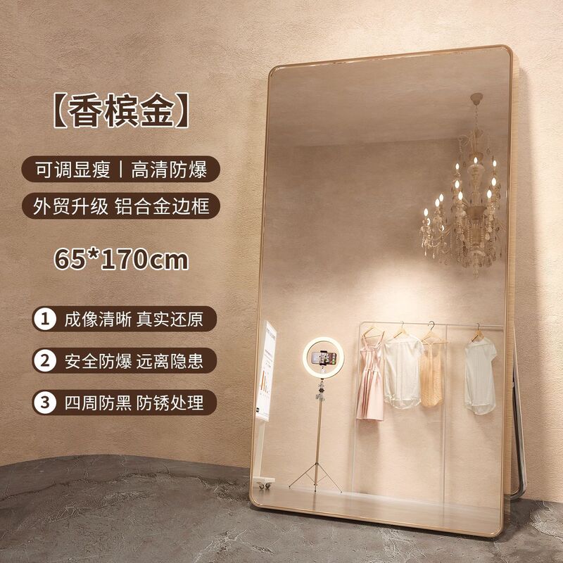 ドレッシングミラー、全身ミラー、美容、ホーム衣料品店、女の子の寝室のフィッティングミラー、痩身と背の高いフロアミラー|undefined