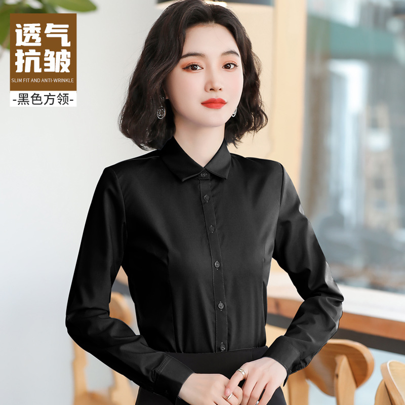 [긴소매] 블랙 스퀘어 칼라