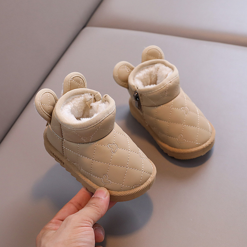 Botas de nieve para bebé con felpa de algodón grueso y cálido para el invierno, zapatos para caminar para bebés niños y niñas, impermeables para edades de 1 a 6 años_voghion.com