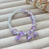 Purple bracelet pearl, orchid