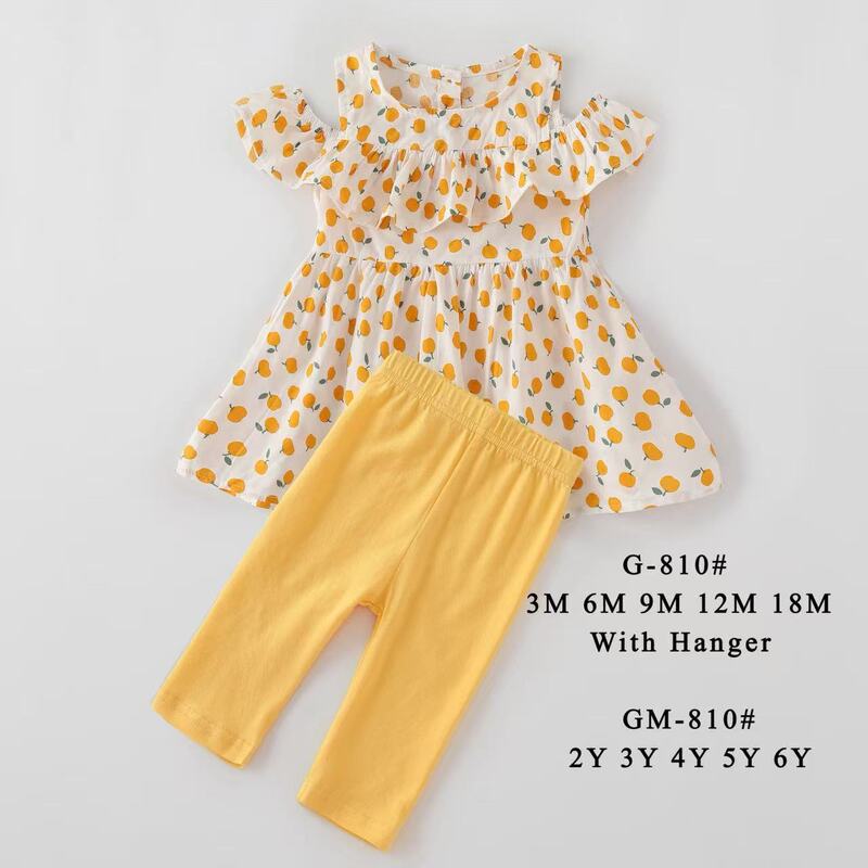 Foreign Trade Baby Suit Baby Girl Sleeveless Shirt + Pants 2-Piece Set Spring, Summer and Autumn 3m-18m Baby Wear G605