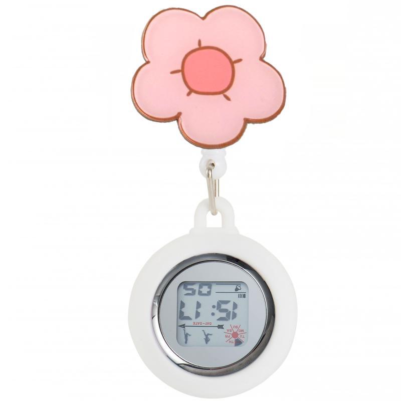 Reloj de enfermera de estiramiento multifuncional luminoso fuerte reloj colgante reloj electrónico digital retráctil de dibujos animados lindo clip cronómetro reloj de bolsillo