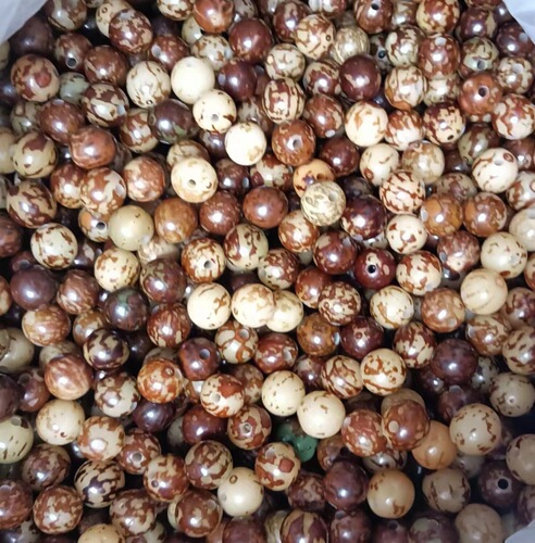 Bodhi Root Loose Beads, Loose Perforated Charcoal-Roasted Multicolor Bodhi Seed Bracelets, Sea Salt Blue Multicolor Loose Beads