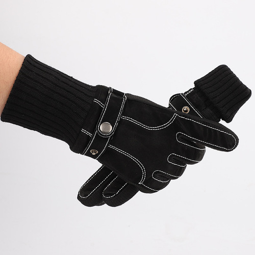 New men's winter ski gloves outdoor cycling bicycle motorcycle leather gloves warm and velvet thickened anti-slip