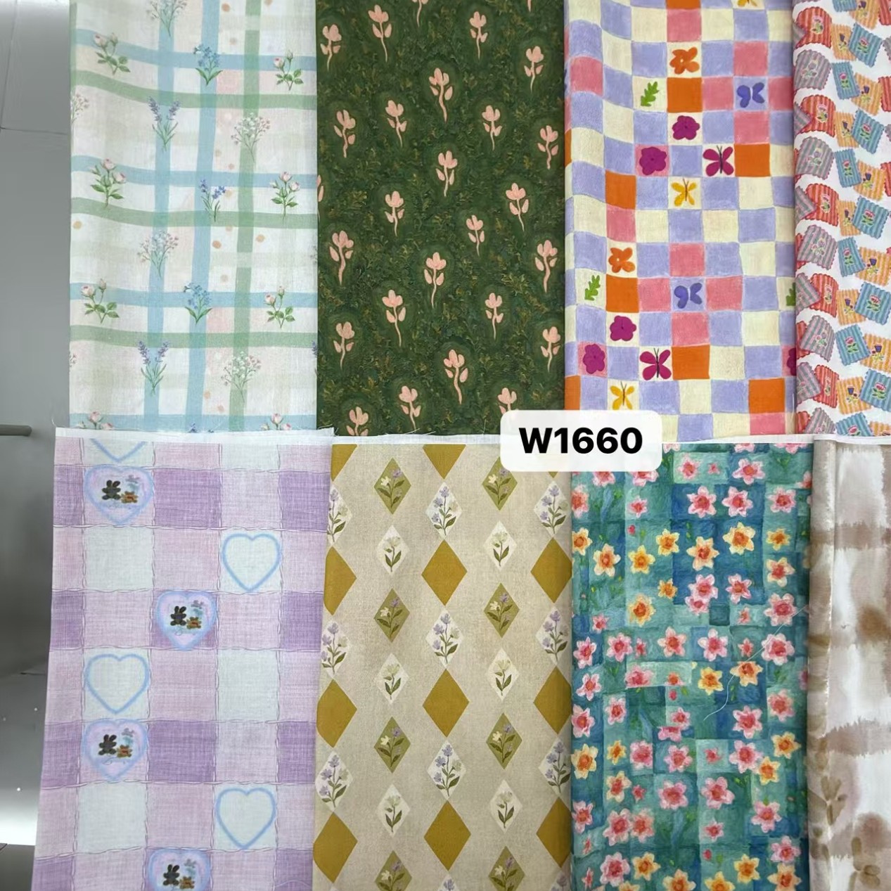 W1660全棉数码印花面料手工衬衫家居服儿童服装连衣裙印花面料