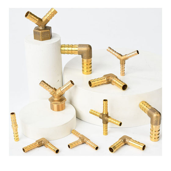 Plumbing hardware all copper solar water heater accessories T type Y type L type three fork four fork brass joint accessories