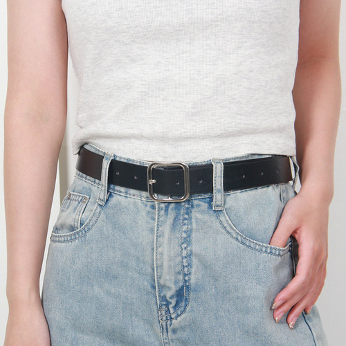 Korean version of simple square buckle versatile women's belt dress coat decorative belt women's belt wholesale clothing